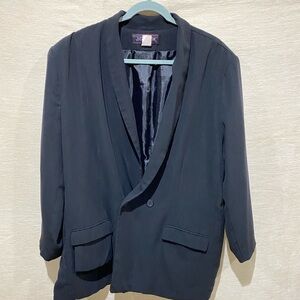 Black Blazer with Button Closure